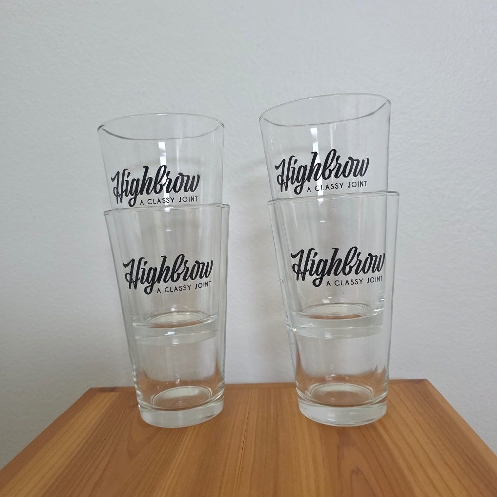 Highbrow Pint Glasses - Lot of 4